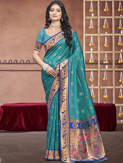 women self design paithani saree with blouse - 21671216 - Very Small Image - 1