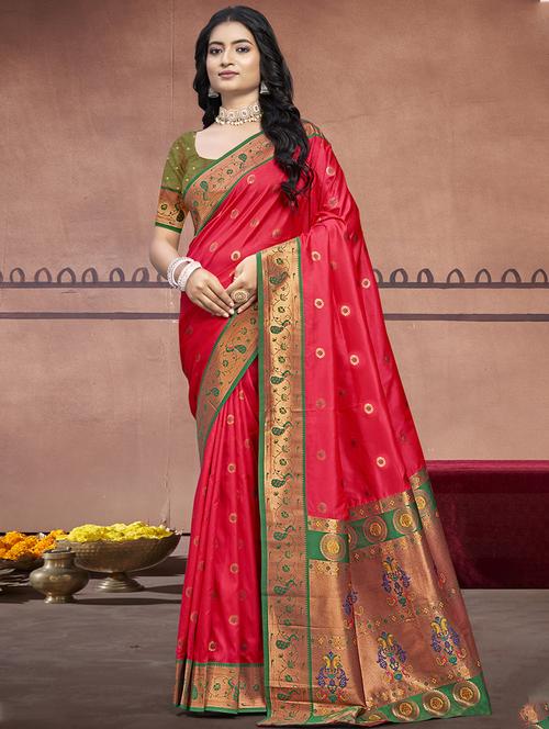 women self design paithani saree with blouse - 21671217 - Very Small Image - 1