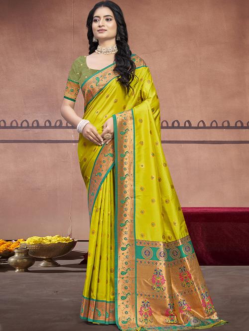 women self design paithani saree with blouse - 21671221 - Very Small Image - 1