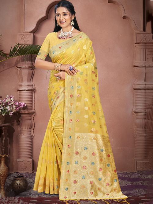 women self design tussar saree with blouse - 21671246 - Very Small Image - 1