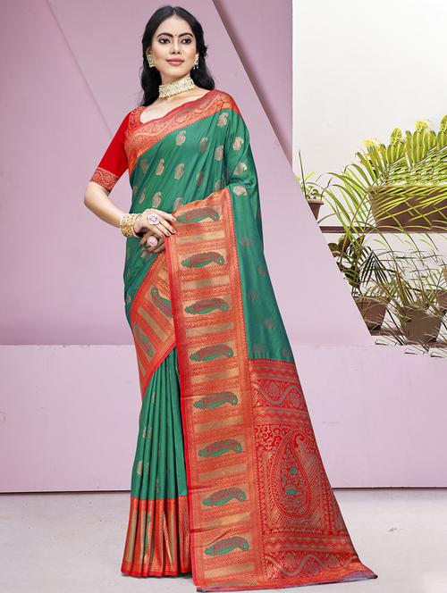 women self design bordered saree with blouse - 21671253 - Very Small Image - 1
