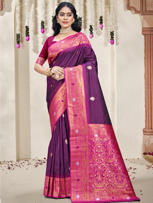 women self design bordered saree with blouse - 21671264 - Very Small Image - 1