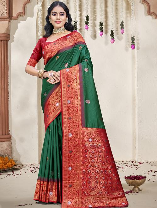 women self design bordered saree with blouse - 21671265 - Very Small Image - 1