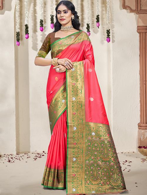 women self design bordered saree with blouse - 21671267 - Very Small Image - 1