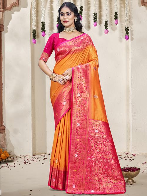 women self design bordered saree with blouse - 21671269 - Very Small Image - 1