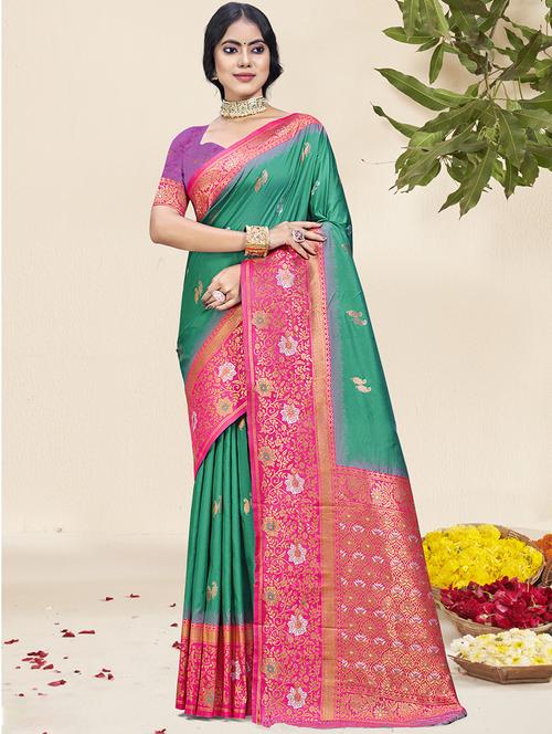 women self design bordered saree with blouse - 21671293 - Very Small Image - 1