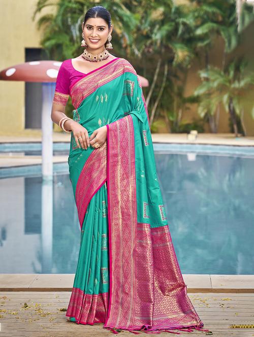 women self design bordered saree with blouse - 21671307 - Very Small Image - 1