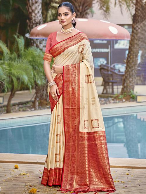 women self design bordered saree with blouse - 21671308 - Very Small Image - 1
