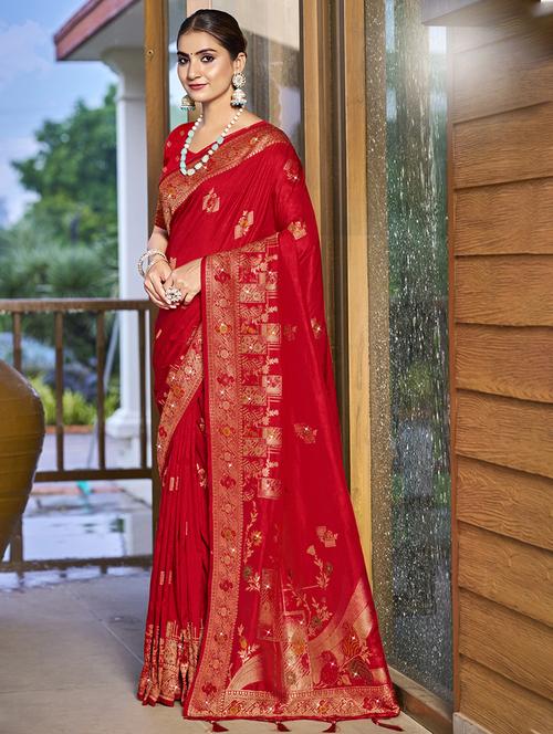 women self design banarasi saree with blouse - 21671338 - Very Small Image - 1