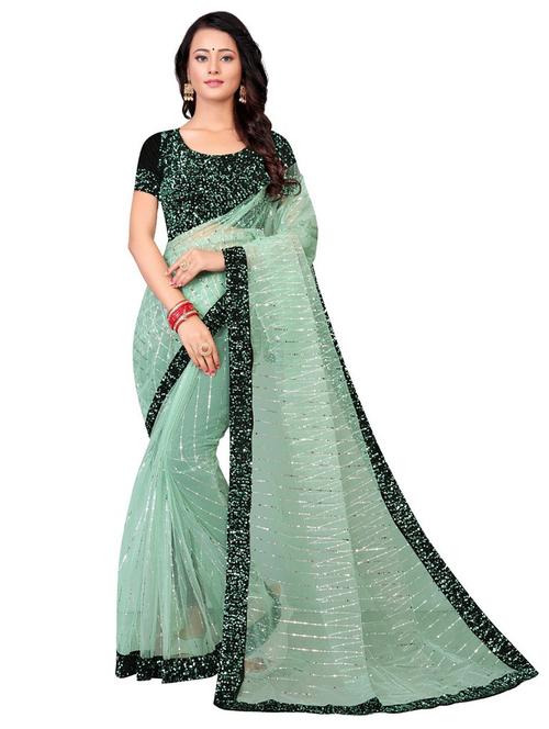 women solid with work embellished saree - 21671476 - Very Small Image - 1