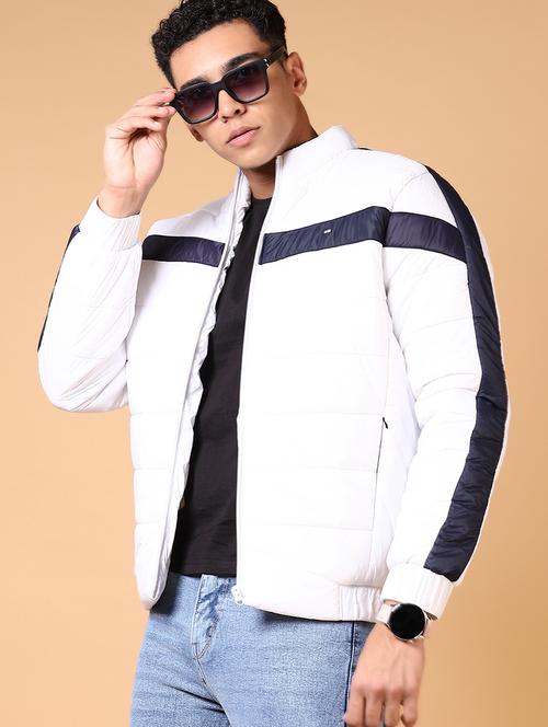 men's white colorlocked quilted jacket - 21672233 - Very Small Image - 1