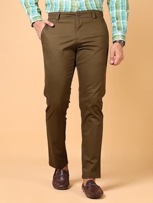 Men Solid Mid Rise Chinos - 21672261 - Very Small Image - 1
