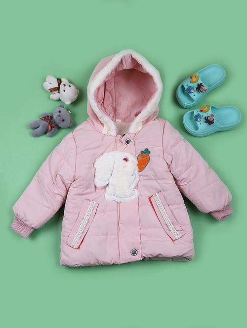 girls pink long sleeve quilted jacket - 21672341 - Very Small Image - 1