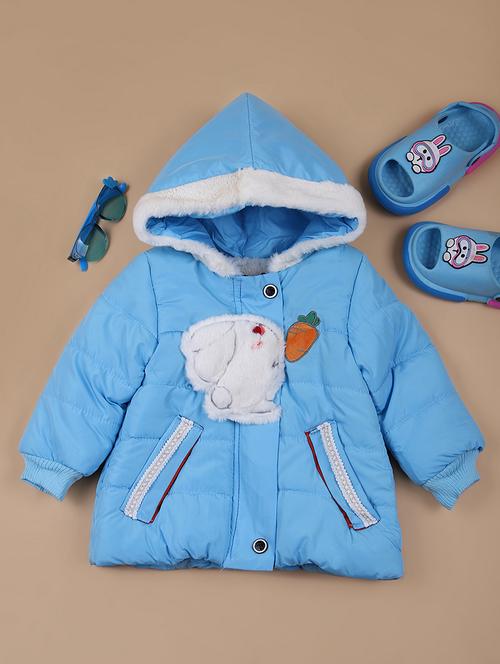 girls light blue long sleeve quilted jacket - 21672346 - Very Small Image - 1