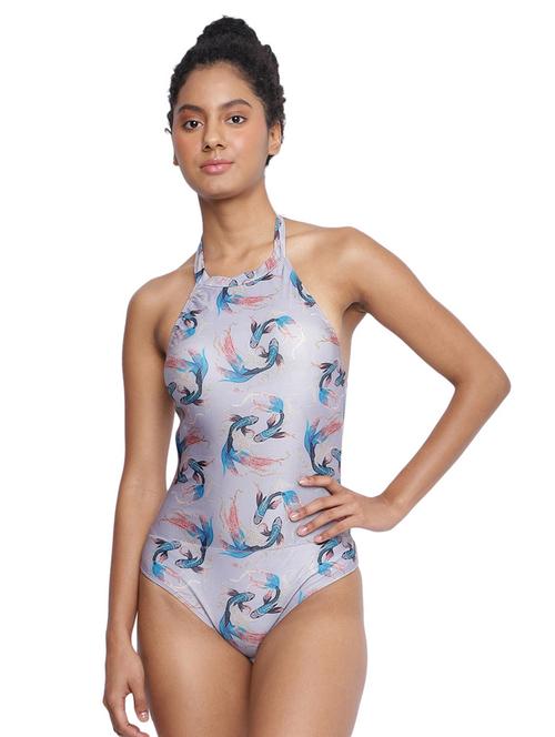 women printed halter neck monokini - 21672403 - Very Small Image - 1