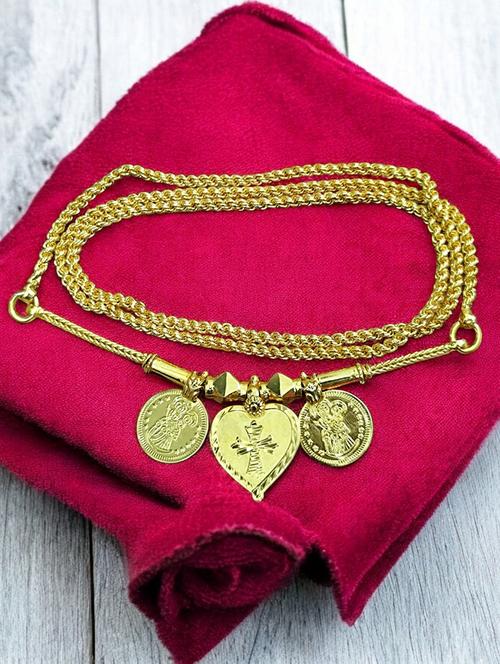 gold plated traditional necklace for women with elegant pendant - 21672644 - Very Small Image - 1