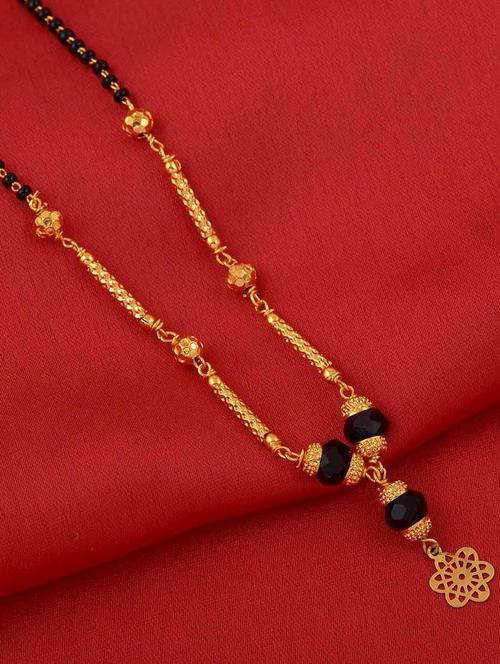 gold plated traditional mangalsutra for women - 21672792 - Very Small Image - 1