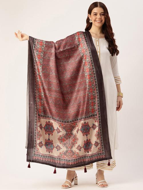 women beige self design dupatta - 21672884 - Very Small Image - 1