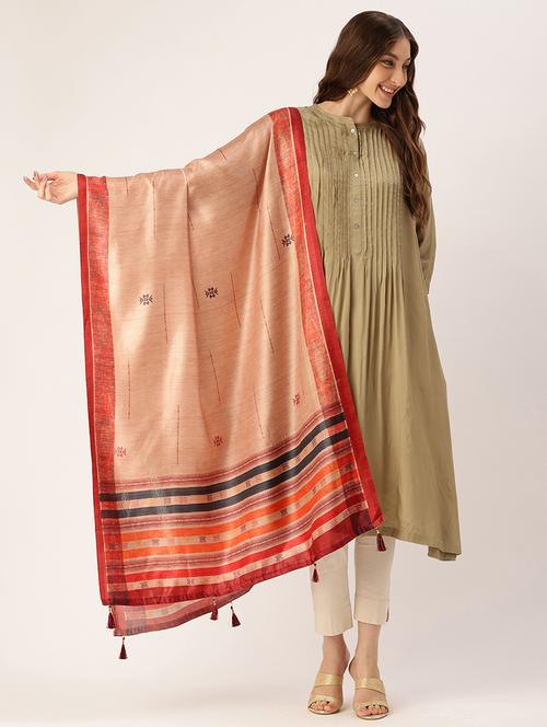 women beige self design dupatta - 21672905 - Very Small Image - 1