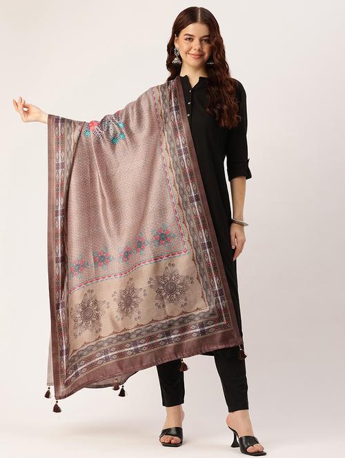women beige self design dupatta - 21672906 - Very Small Image - 1