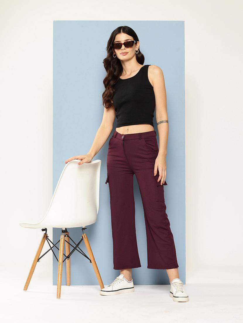 women solid mid rise cargo - 21673044 - Zoom Image - 3