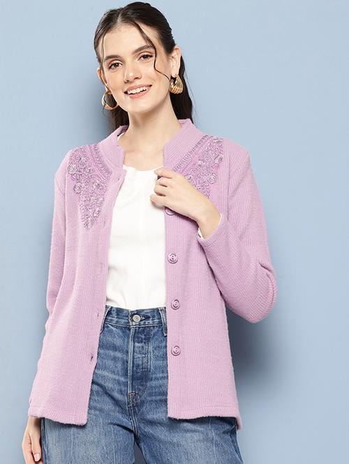 women self designed long sleeves cardigan - 21673172 - Very Small Image - 1