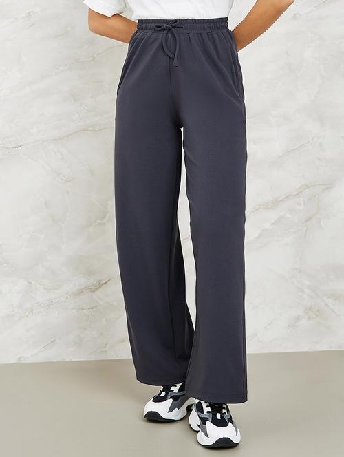 women solid high rise relaxed fit trouser - 21673732 - Very Small Image - 1