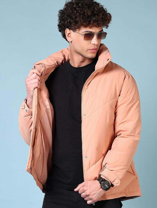 men's peach quilted long sleeve jacket - 21674005 - Very Small Image - 1