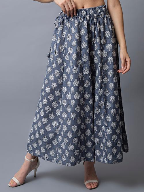 women blue printed flared palazzo  - 21674047 - Very Small Image - 1