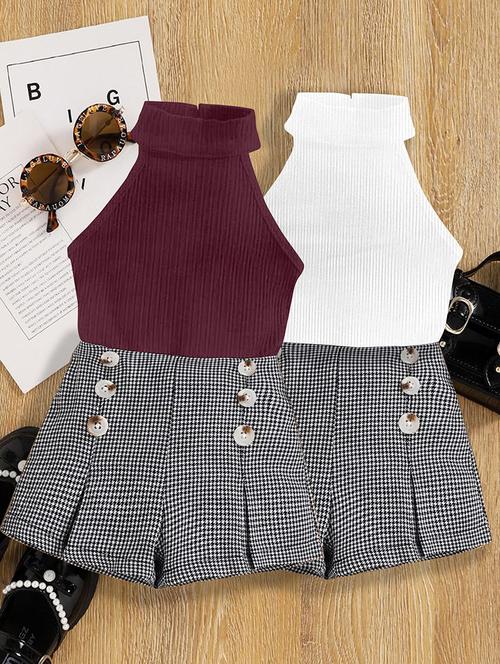 girls pack of 2 top & shorts set - 21674079 - Very Small Image - 1