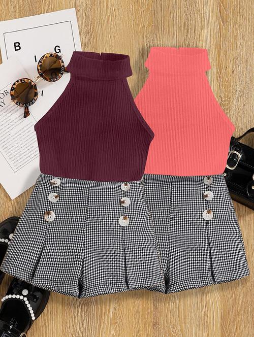 girls pack of 2 top & shorts set - 21674084 - Very Small Image - 1