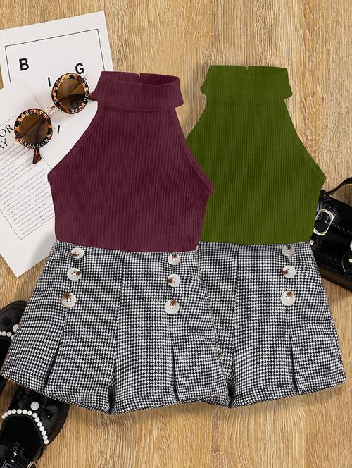 girls pack of 2 shorts & top set - 21674085 - Very Small Image - 1