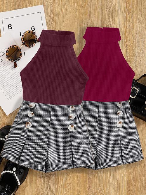 girls pack of 2 top & shorts set - 21674086 - Very Small Image - 1