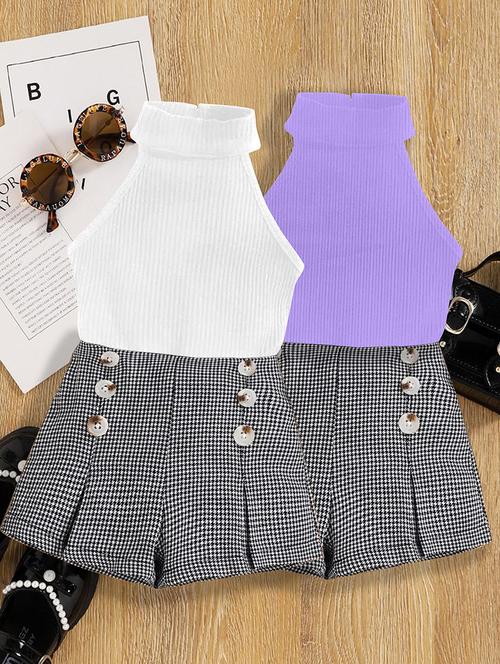 girls pack of 2 top & shorts set - 21674102 - Very Small Image - 1