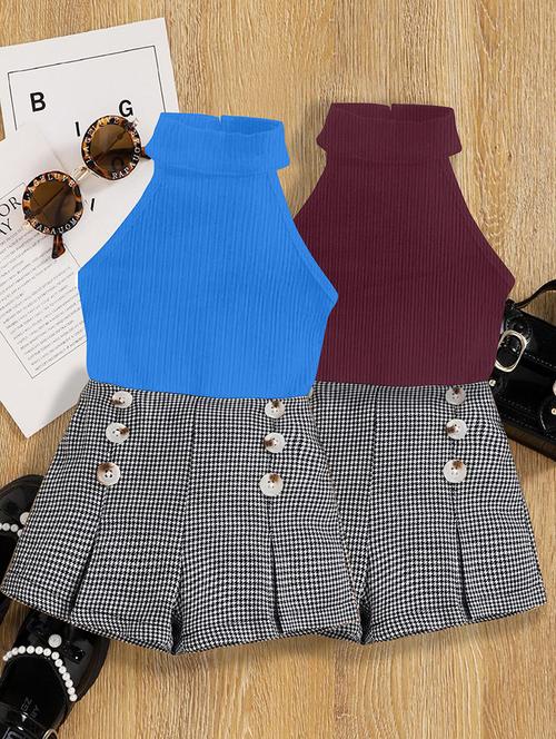 girls pack of 2 top & shorts set - 21674109 - Very Small Image - 1