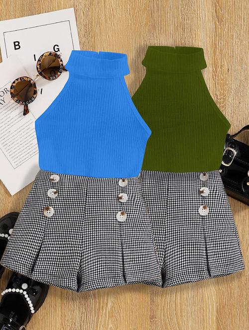 girls pack of 2 top & shorts set - 21674115 - Very Small Image - 1