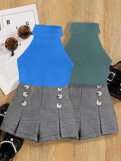 girls pack of 2 top & shorts set - 21674118 - Very Small Image - 1