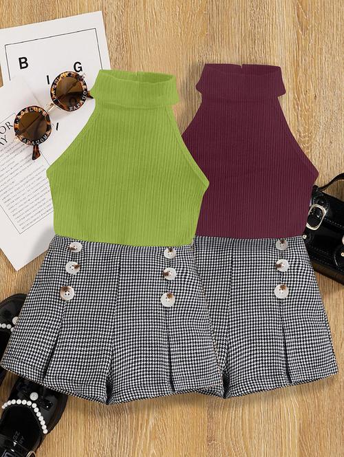 girls pack of 2 top & shorts set - 21674145 - Very Small Image - 1