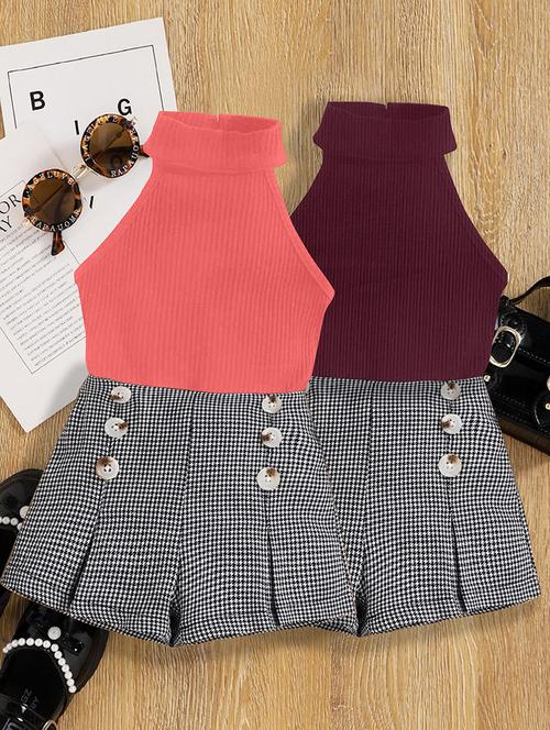 girls pack of 2 top & shorts set - 21674160 - Very Small Image - 1