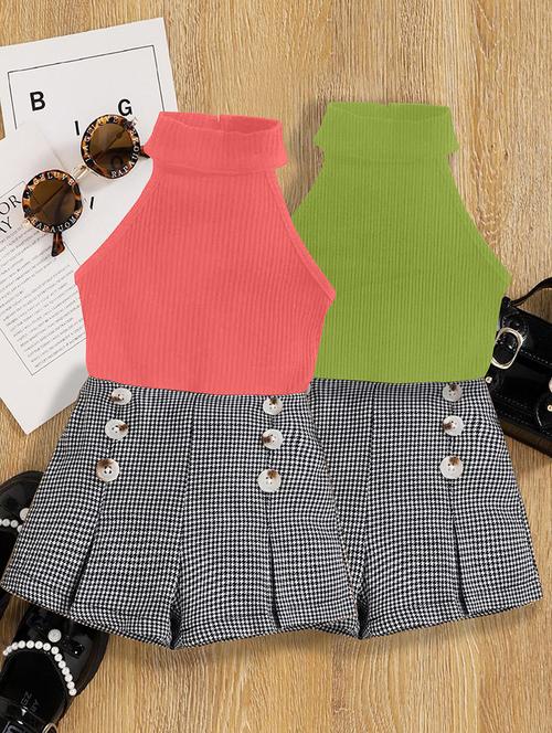 girls pack of 2 top & shorts set - 21674164 - Very Small Image - 1