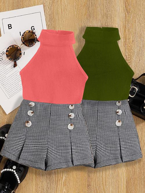 girls pack of 2 top & shorts set - 21674165 - Very Small Image - 1