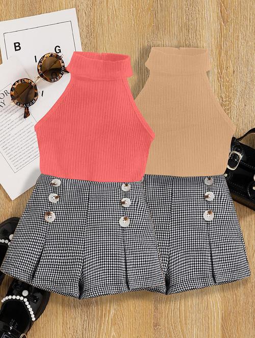 girls pack of 2 halter neck shorts & top set - 21674170 - Very Small Image - 1