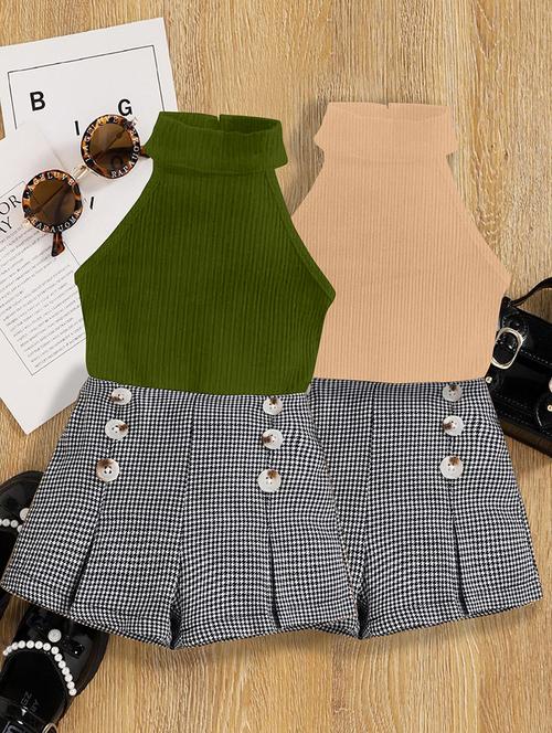 girls pack of 2 top & shorts set - 21674186 - Very Small Image - 1