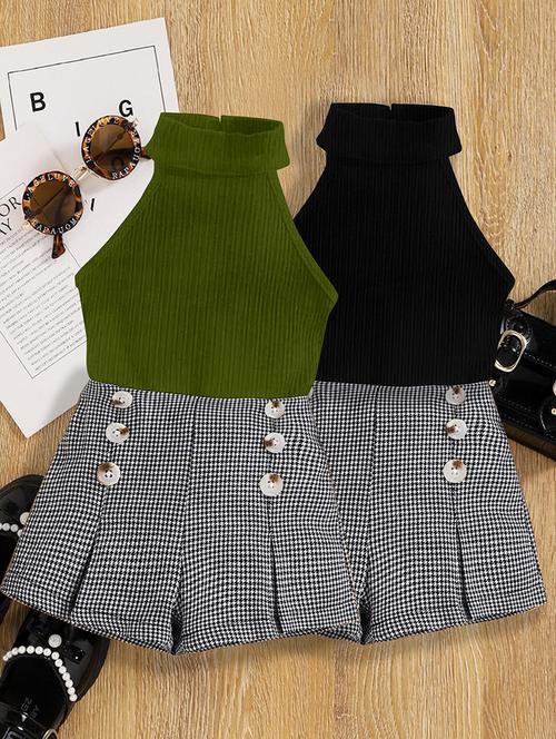 girls pack of 2 halter neck shorts & top set - 21674187 - Very Small Image - 1
