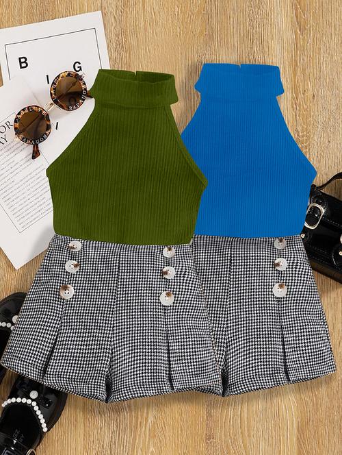 girls pack of 2 top & shorts set - 21674188 - Very Small Image - 1