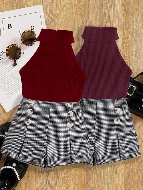 girls pack of 2 top & shorts set - 21674191 - Very Small Image - 1