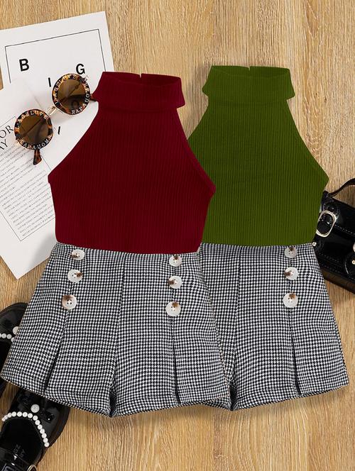 girls pack of 2 top & shorts set - 21674198 - Very Small Image - 1