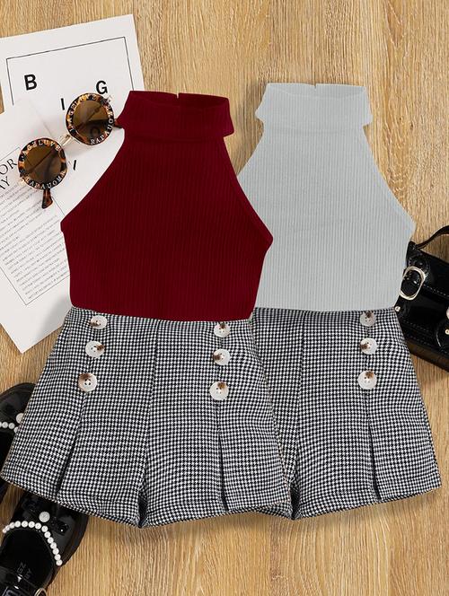 girls pack of 2 top & shorts set - 21674201 - Very Small Image - 1