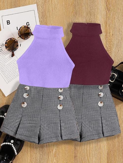 girls pack of 2 top & shorts set - 21674208 - Very Small Image - 1