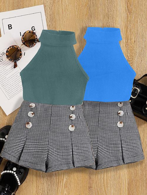 girls pack of 2 top & shorts set - 21674225 - Very Small Image - 1